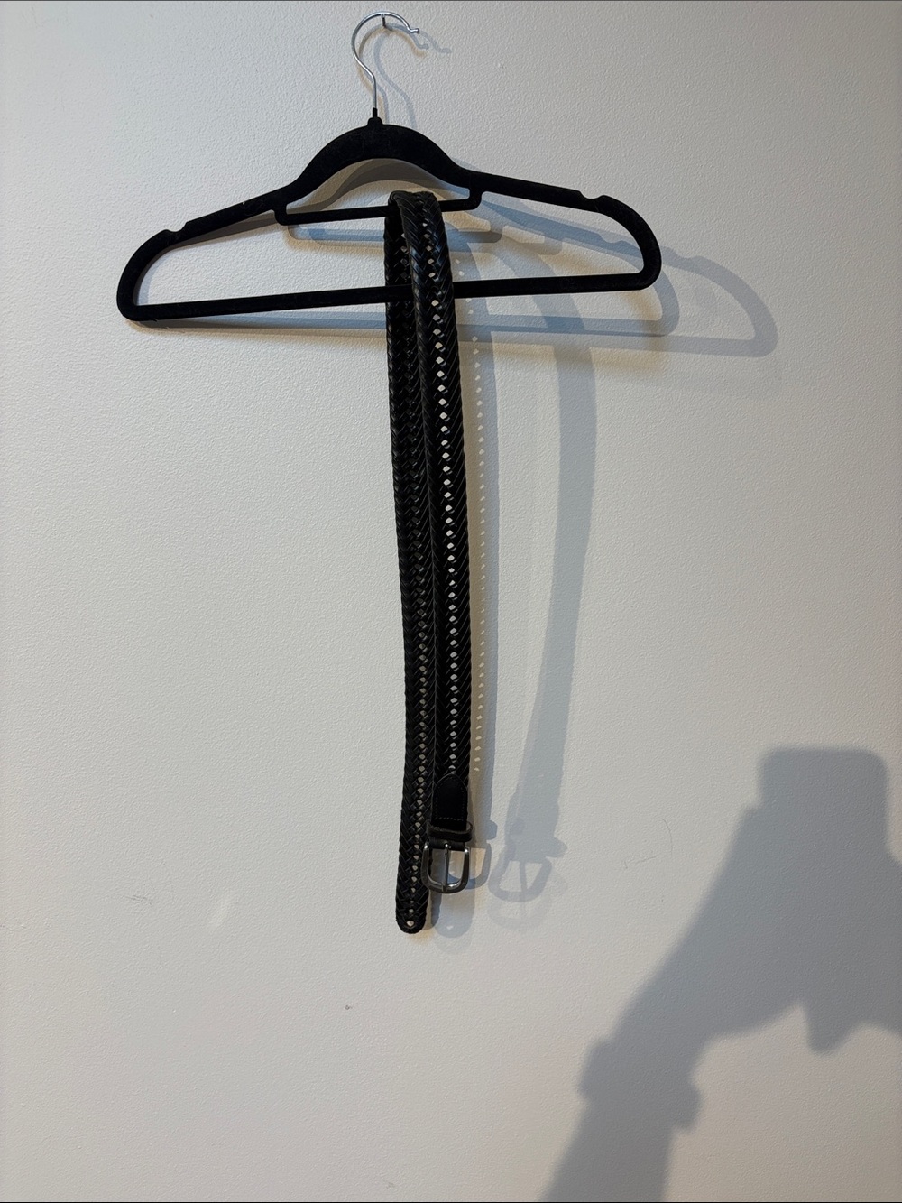 Black Braided Leather Men’s Belt